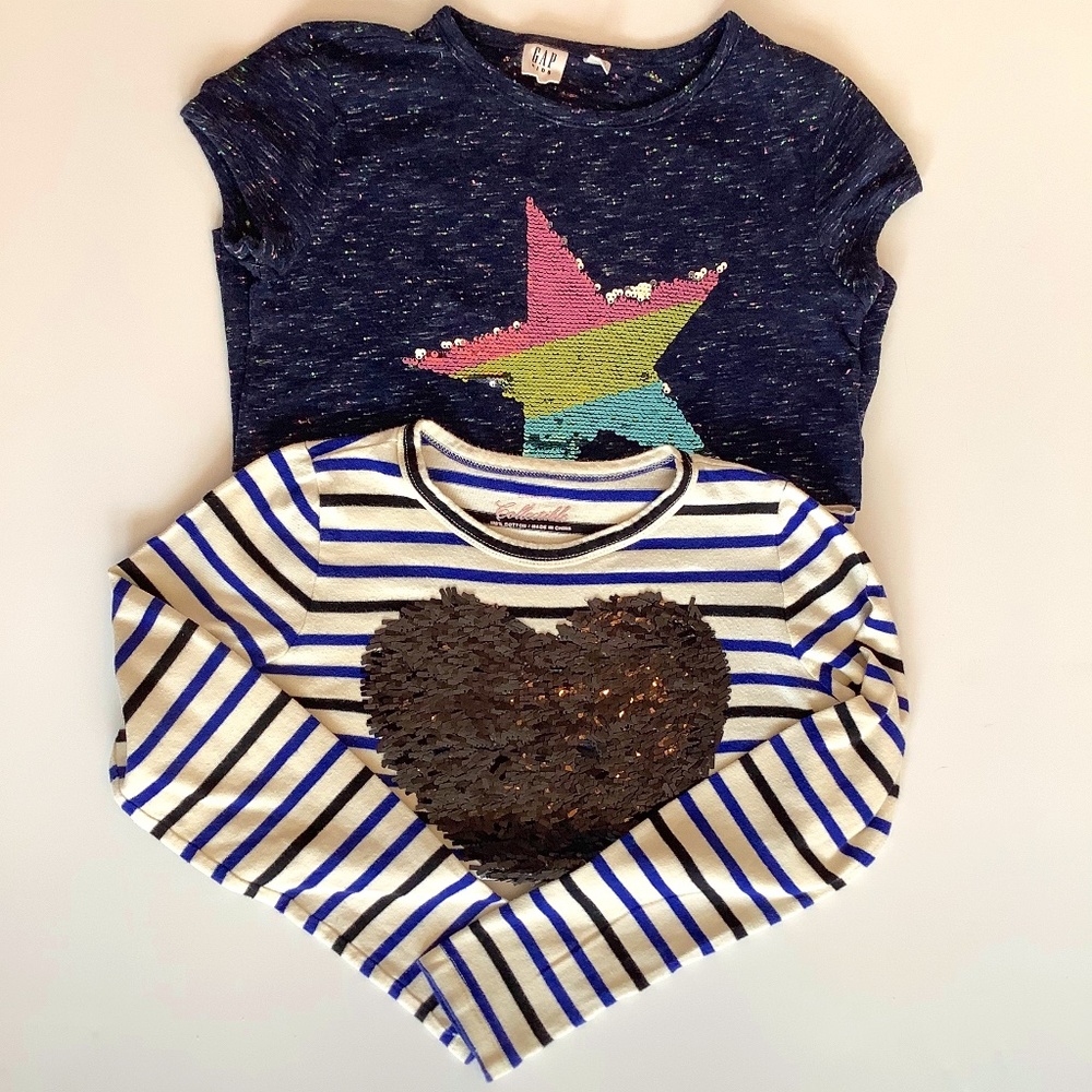 Girl’s tees with sequin details